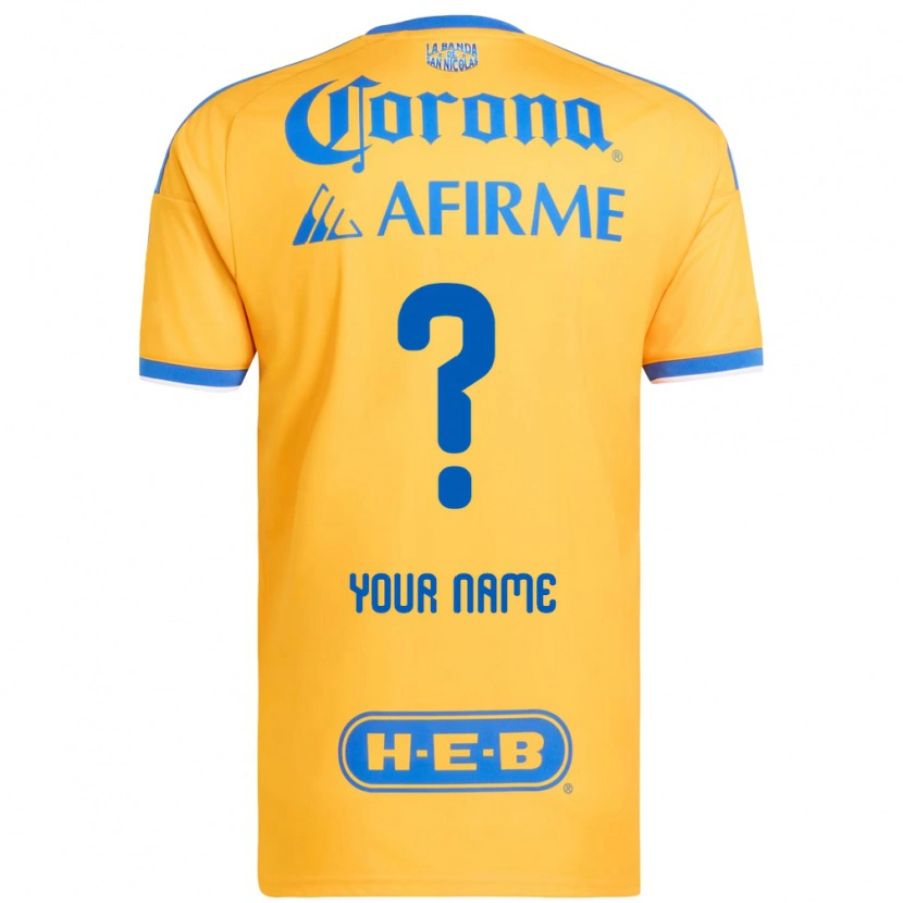 Danxen Enfant Maillot Votre Nom #0 Jaune Bleu Tenues Domicile 2026/27 T-Shirt