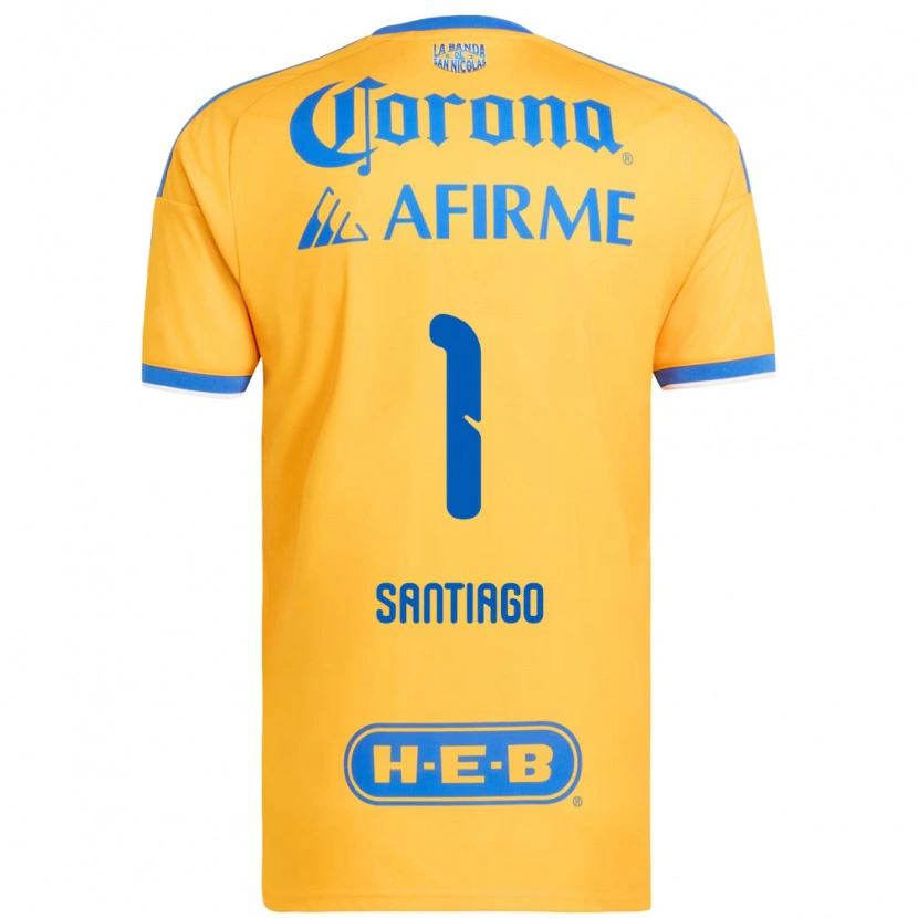 Danxen Enfant Maillot Cecilia Santiago #1 Jaune Bleu Tenues Domicile 2026/27 T-Shirt