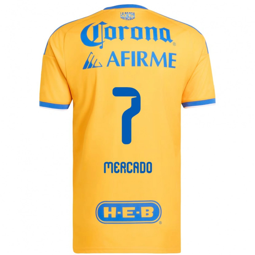 Danxen Enfant Maillot Liliana Mercado #7 Jaune Bleu Tenues Domicile 2026/27 T-Shirt