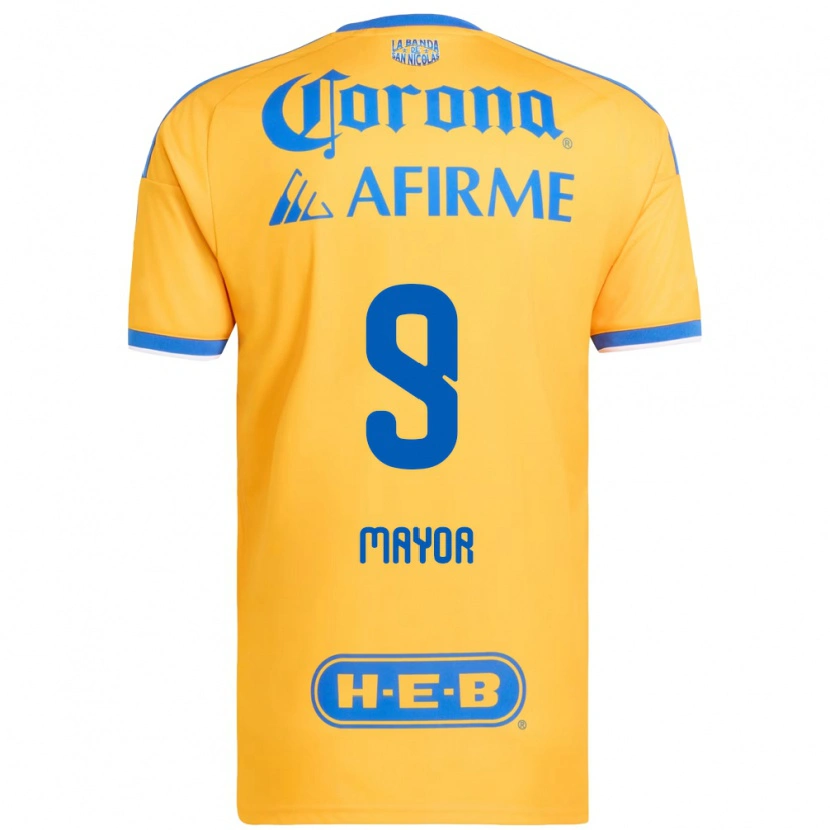 Danxen Enfant Maillot Stephany Mayor #9 Jaune Bleu Tenues Domicile 2026/27 T-Shirt