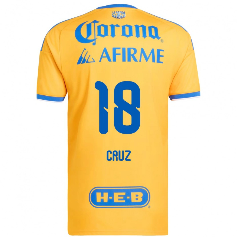 Danxen Enfant Maillot Belen Cruz #18 Jaune Bleu Tenues Domicile 2026/27 T-Shirt