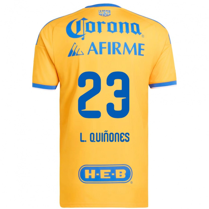 Danxen Enfant Maillot Luis Quinones #23 Jaune Bleu Tenues Domicile 2026/27 T-Shirt