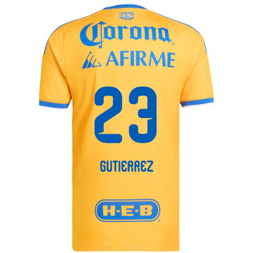Danxen Enfant Maillot Jana Gutierrez #23 Jaune Bleu Tenues Domicile 2026/27 T-Shirt