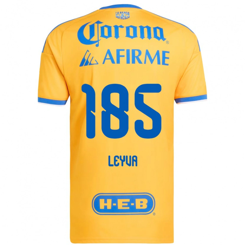 Danxen Enfant Maillot Jorge Leyva #185 Jaune Bleu Tenues Domicile 2026/27 T-Shirt