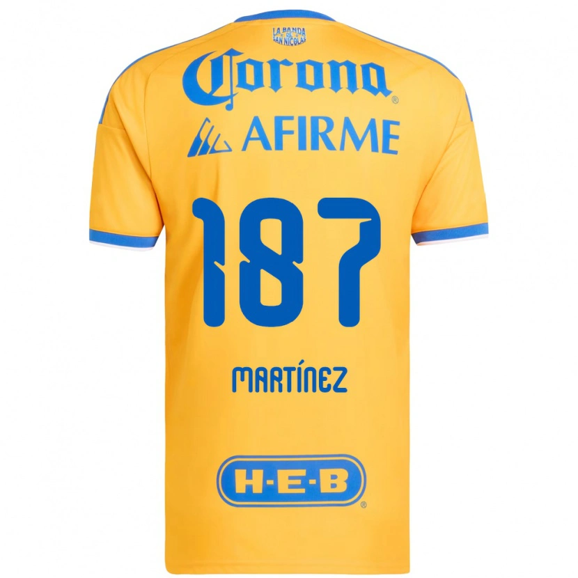 Danxen Enfant Maillot Emilio Martínez #187 Jaune Bleu Tenues Domicile 2026/27 T-Shirt