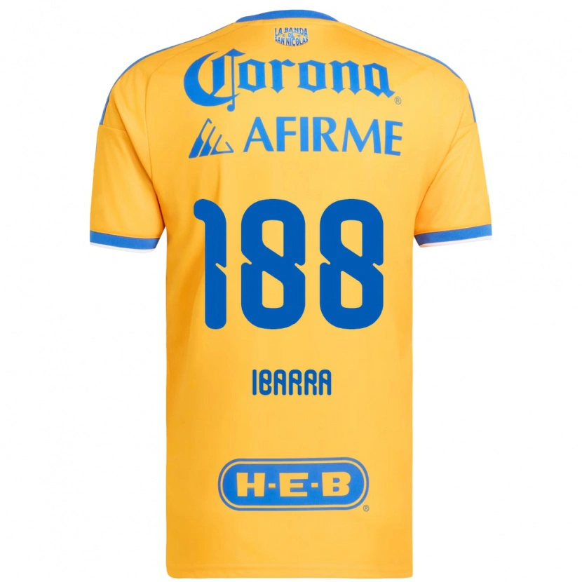 Danxen Enfant Maillot Juan Ibarra #188 Jaune Bleu Tenues Domicile 2026/27 T-Shirt