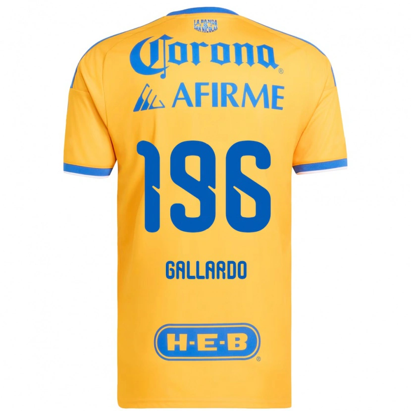 Danxen Enfant Maillot Gael Gallardo #196 Jaune Bleu Tenues Domicile 2026/27 T-Shirt
