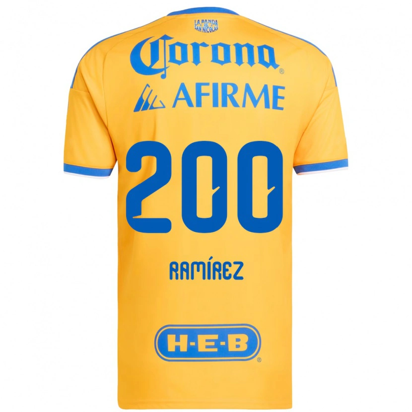 Danxen Enfant Maillot Diego Ramírez #200 Jaune Bleu Tenues Domicile 2026/27 T-Shirt