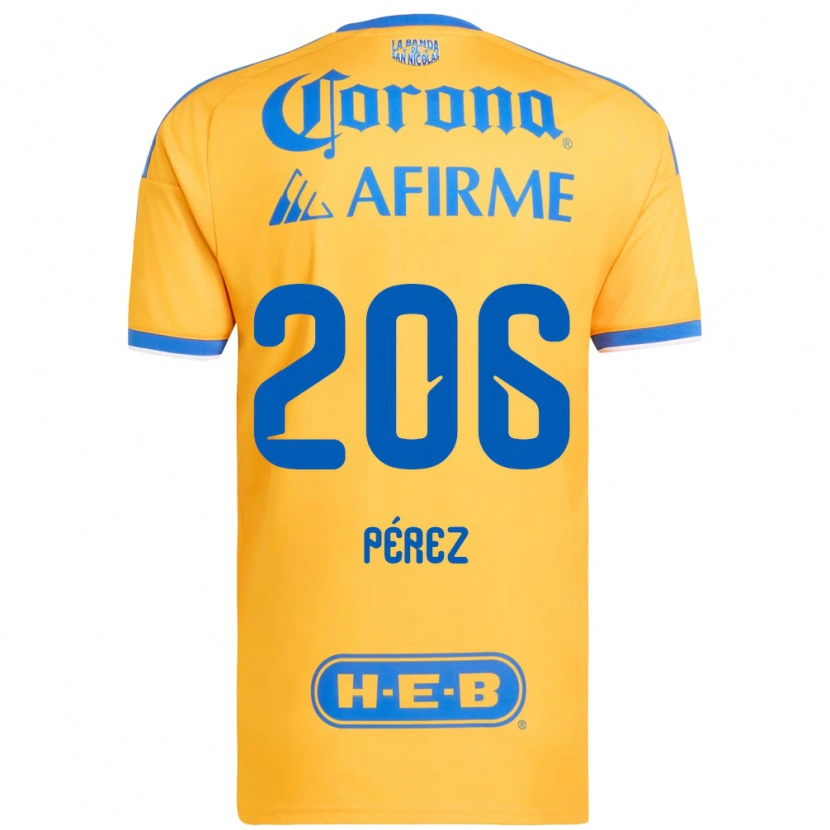 Danxen Enfant Maillot Emmir Pérez #206 Jaune Bleu Tenues Domicile 2026/27 T-Shirt