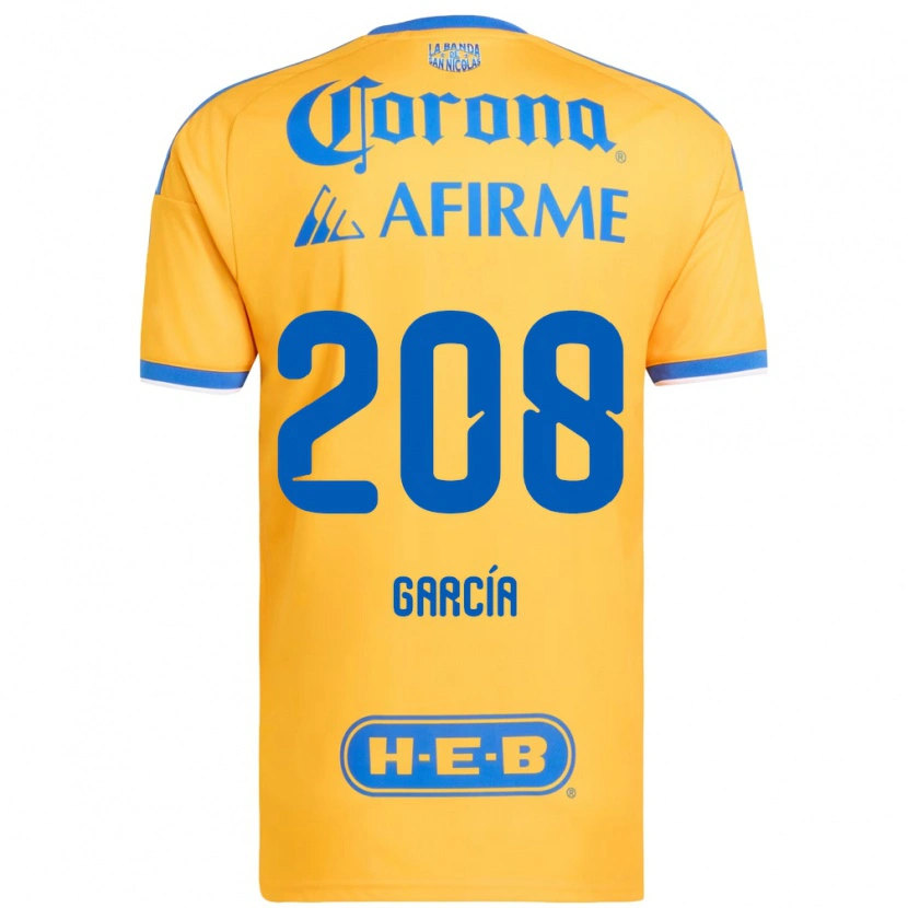 Danxen Enfant Maillot Ángel García #208 Jaune Bleu Tenues Domicile 2026/27 T-Shirt