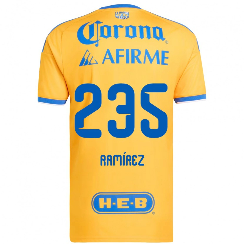 Danxen Enfant Maillot Gabriel Ramírez #235 Jaune Bleu Tenues Domicile 2026/27 T-Shirt