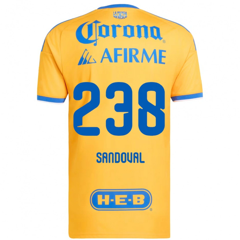 Danxen Enfant Maillot Miguel Sandoval #238 Jaune Bleu Tenues Domicile 2026/27 T-Shirt