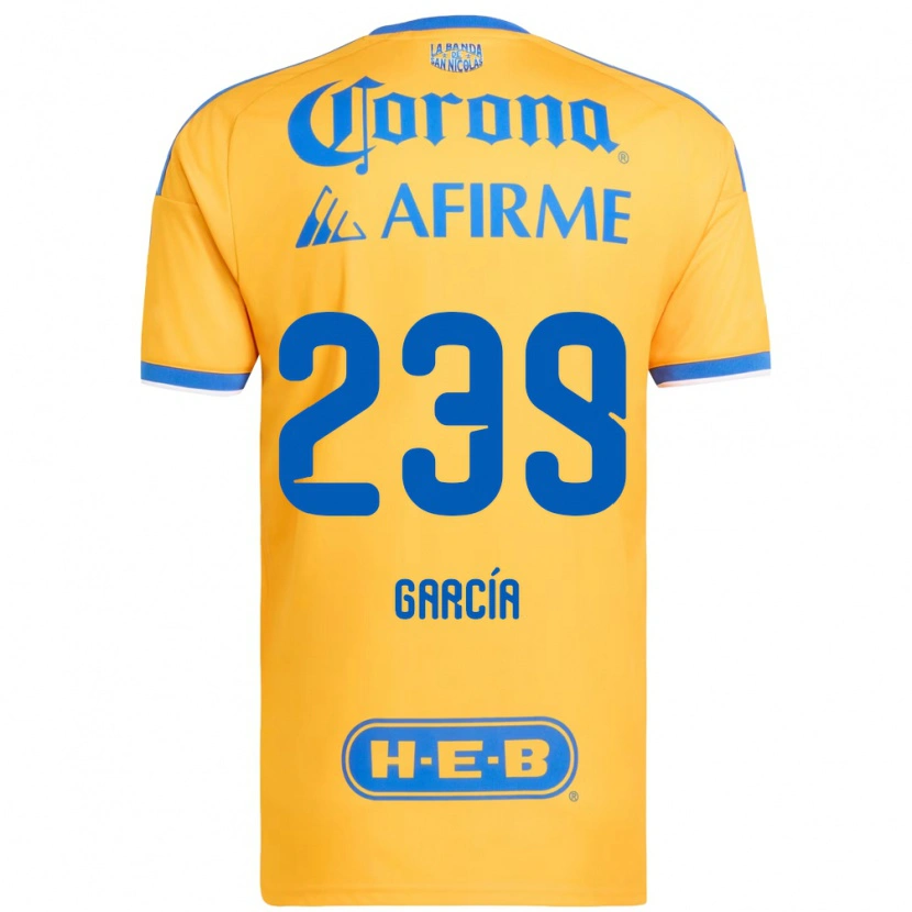 Danxen Enfant Maillot Diego García #239 Jaune Bleu Tenues Domicile 2026/27 T-Shirt