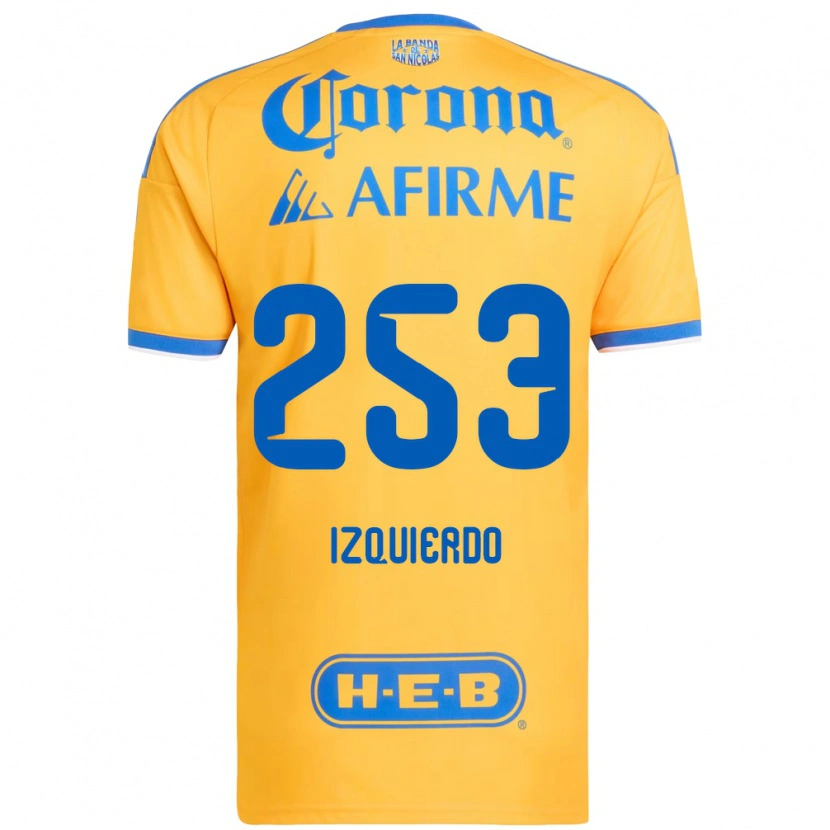 Danxen Enfant Maillot Diego Izquierdo #253 Jaune Bleu Tenues Domicile 2026/27 T-Shirt