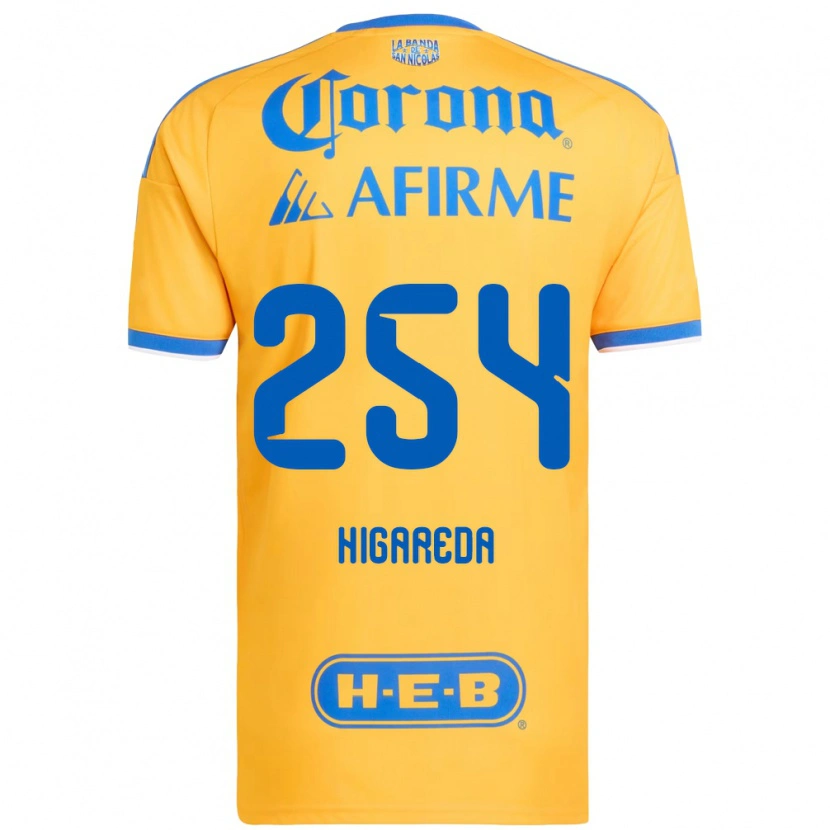 Danxen Enfant Maillot Dorian Higareda #254 Jaune Bleu Tenues Domicile 2026/27 T-Shirt