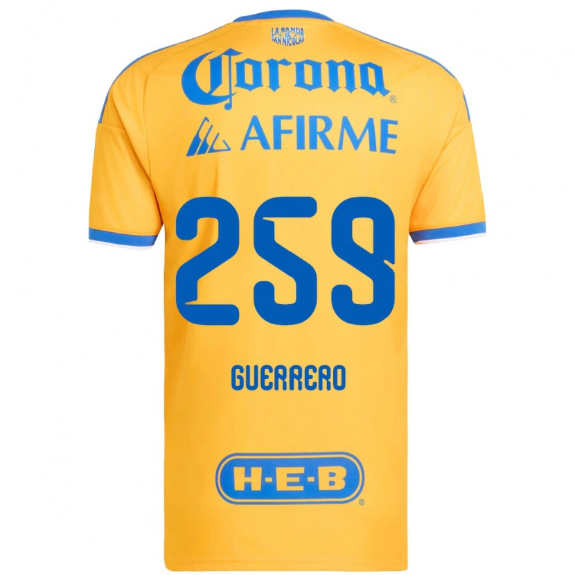 Danxen Enfant Maillot Erick Guerrero #259 Jaune Bleu Tenues Domicile 2026/27 T-Shirt