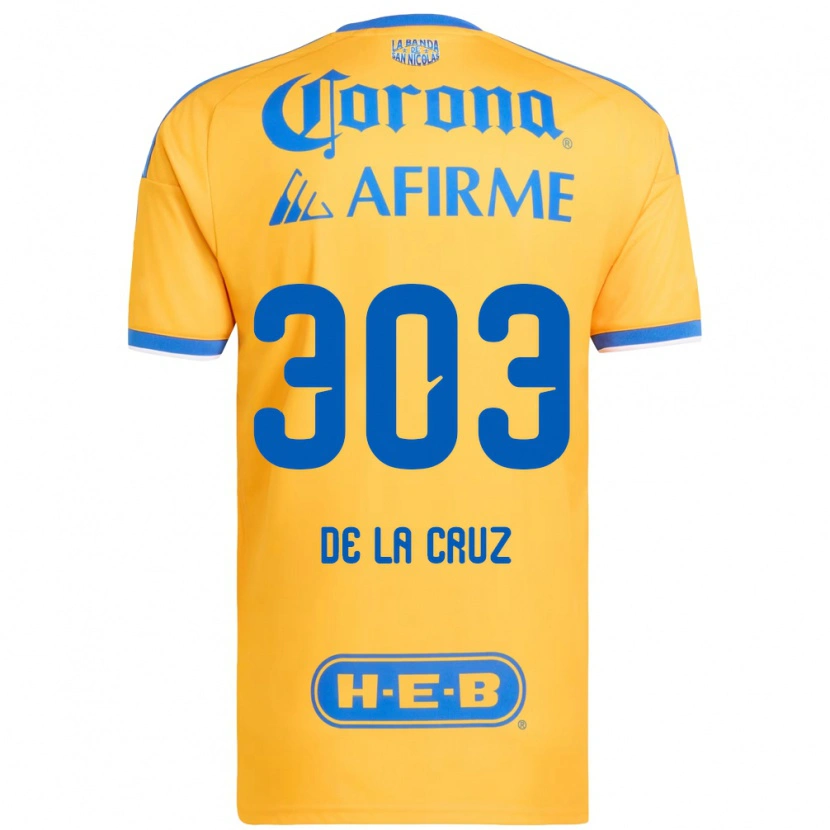 Danxen Enfant Maillot Erick De La Cruz #303 Jaune Bleu Tenues Domicile 2026/27 T-Shirt