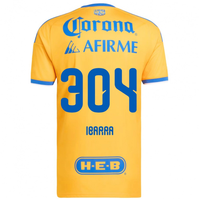 Danxen Enfant Maillot Luis Ibarra #304 Jaune Bleu Tenues Domicile 2026/27 T-Shirt