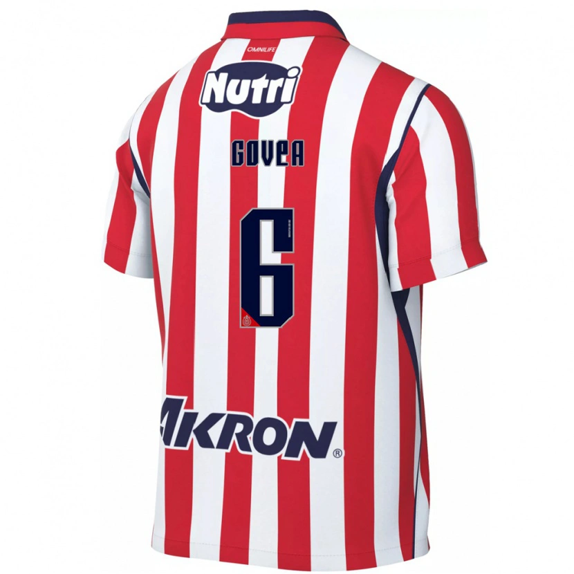 Danxen Enfant Maillot Omar Govea #6 Rouge Blanc Tenues Domicile 2026/27 T-Shirt