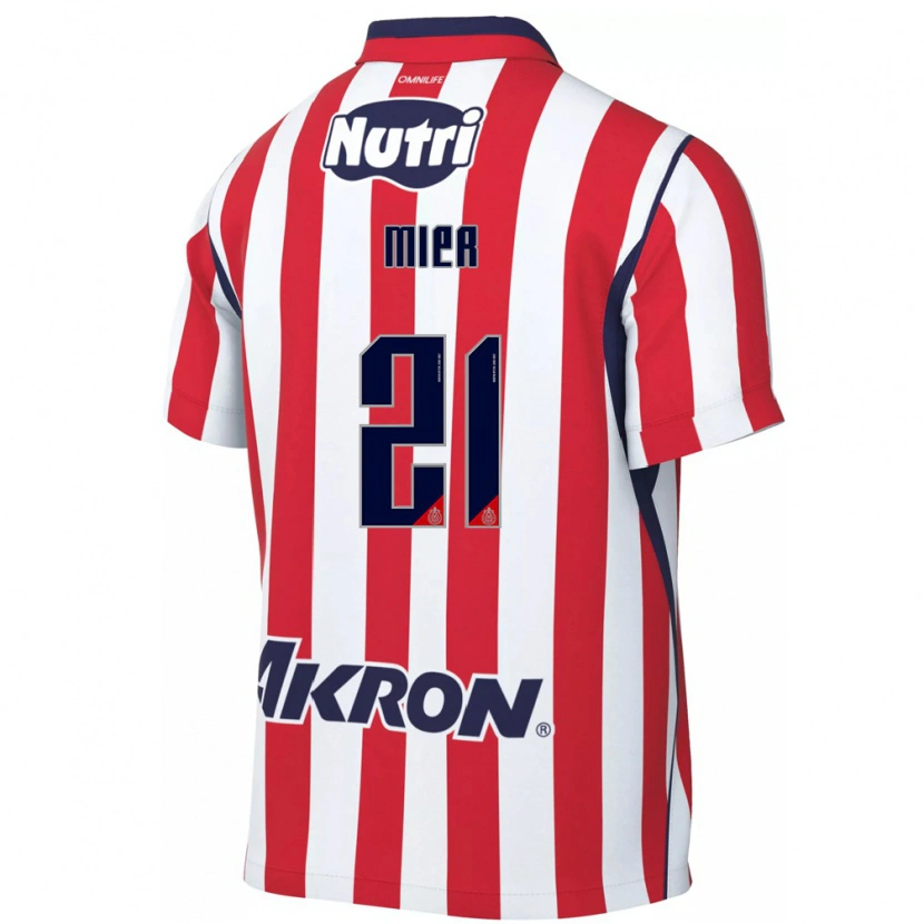 Danxen Enfant Maillot Hiram Mier #21 Rouge Blanc Tenues Domicile 2026/27 T-Shirt