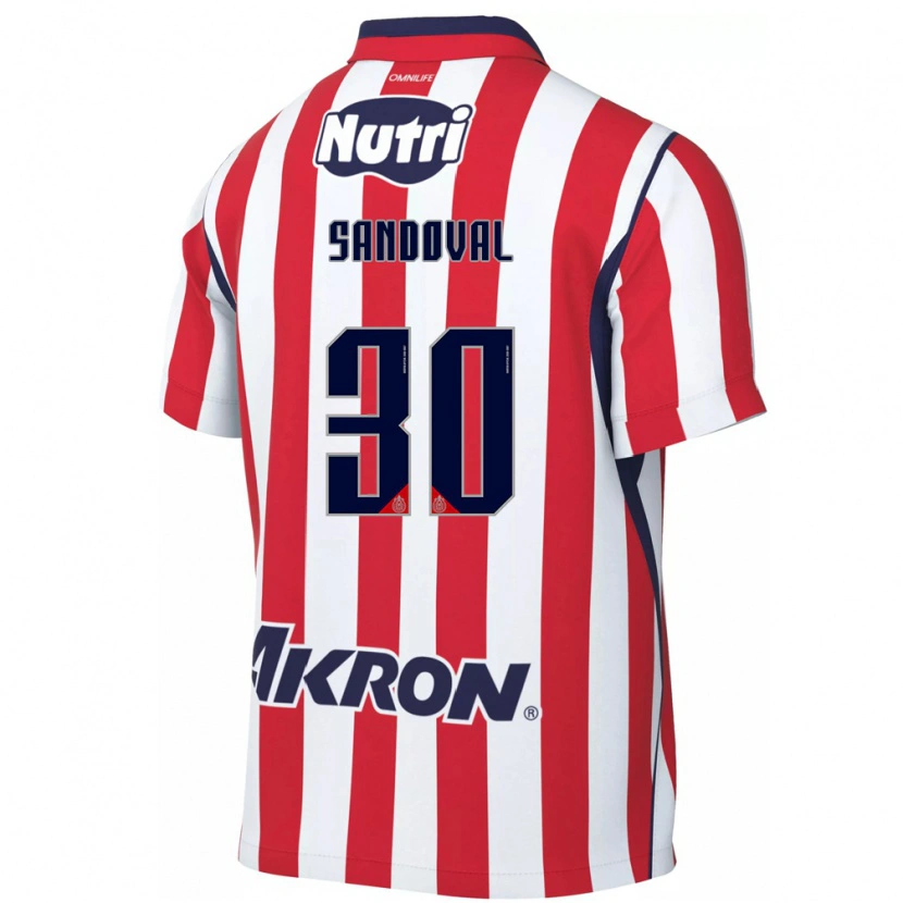 Danxen Enfant Maillot Santiago Sandoval #30 Rouge Blanc Tenues Domicile 2026/27 T-Shirt