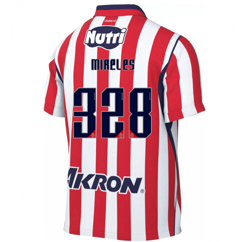Danxen Enfant Maillot Ricardo Mireles #328 Rouge Blanc Tenues Domicile 2026/27 T-Shirt