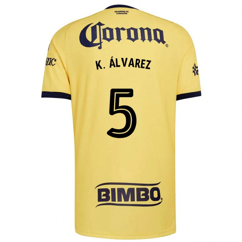 Danxen Enfant Maillot Kevin Álvarez #5 Jaune Rouge Noir Tenues Domicile 2026/27 T-Shirt