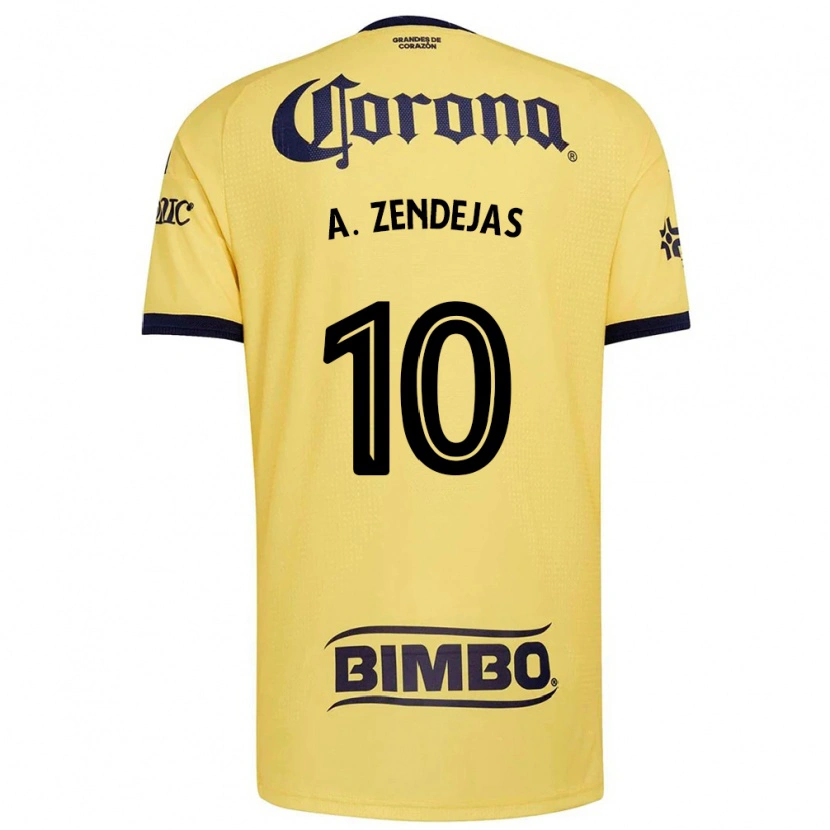 Danxen Enfant Maillot Álex Zendejas #10 Jaune Rouge Noir Tenues Domicile 2026/27 T-Shirt