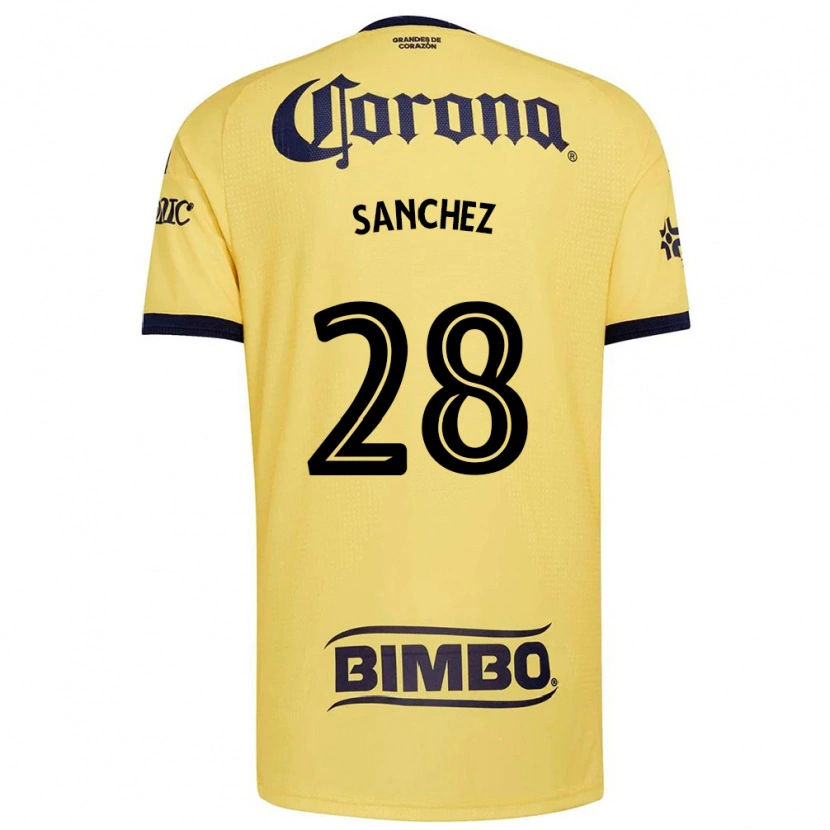 Danxen Enfant Maillot Érick Sánchez #28 Jaune Rouge Noir Tenues Domicile 2026/27 T-Shirt