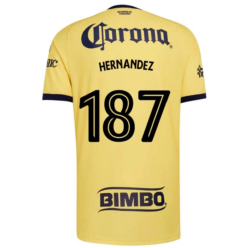 Danxen Enfant Maillot Miguel Hernández #187 Jaune Rouge Noir Tenues Domicile 2026/27 T-Shirt