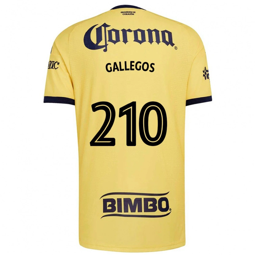 Danxen Enfant Maillot José Gallegos #210 Jaune Rouge Noir Tenues Domicile 2026/27 T-Shirt