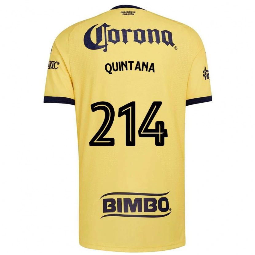 Danxen Enfant Maillot Diego Quintana #214 Jaune Rouge Noir Tenues Domicile 2026/27 T-Shirt