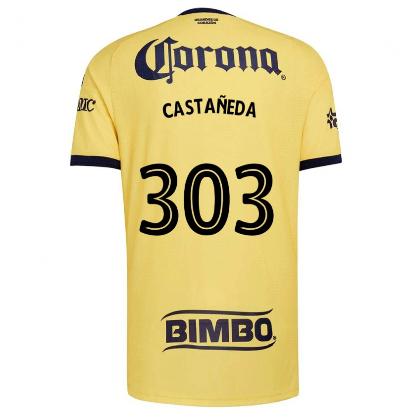 Danxen Enfant Maillot Luis Castañeda #303 Jaune Rouge Noir Tenues Domicile 2026/27 T-Shirt