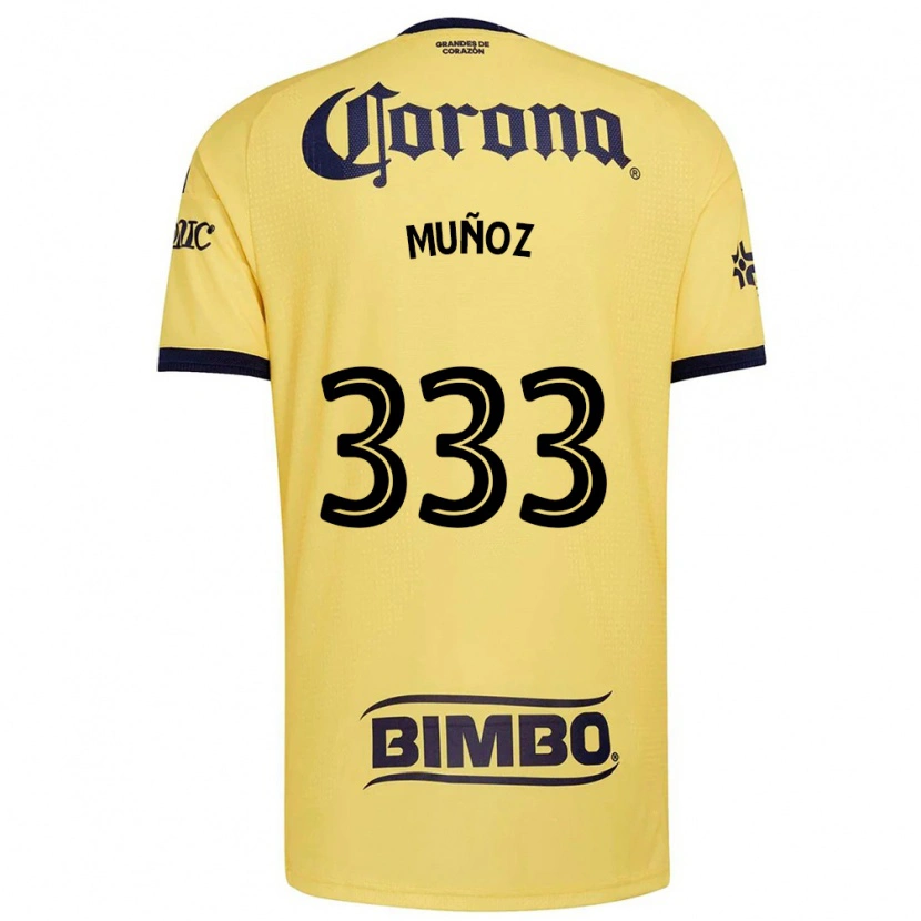Danxen Enfant Maillot Aarón Muñoz #333 Jaune Rouge Noir Tenues Domicile 2026/27 T-Shirt