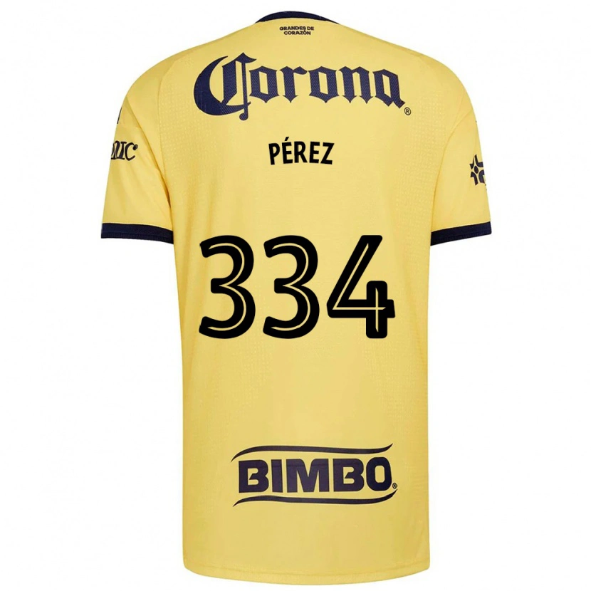 Danxen Enfant Maillot Diego Pérez #334 Jaune Rouge Noir Tenues Domicile 2026/27 T-Shirt