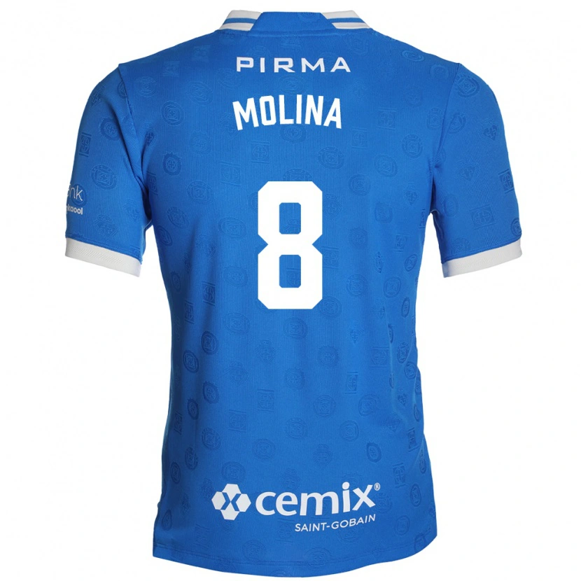 Danxen Enfant Maillot Dalia Molina #8 Bleu Blanc Rouge Tenues Domicile 2026/27 T-Shirt