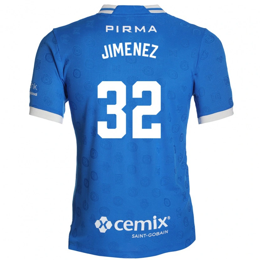 Danxen Enfant Maillot Cristian Jiménez #32 Bleu Blanc Rouge Tenues Domicile 2026/27 T-Shirt