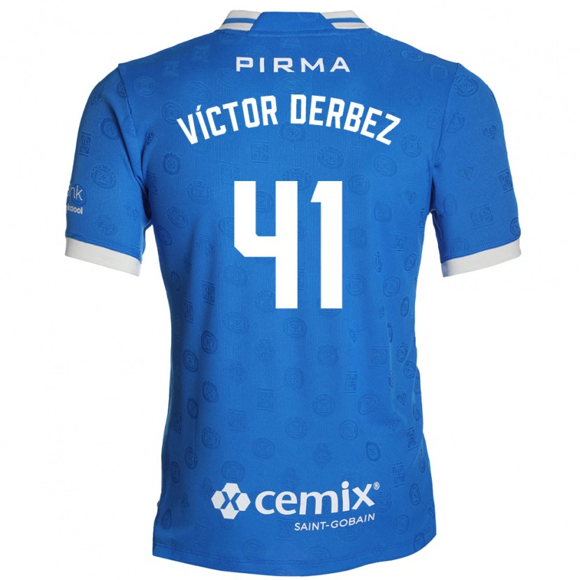Danxen Enfant Maillot Louis Víctor Derbez #41 Bleu Blanc Rouge Tenues Domicile 2026/27 T-Shirt