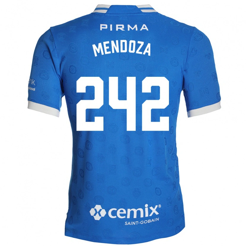 Danxen Enfant Maillot Giovani Mendoza #242 Bleu Blanc Rouge Tenues Domicile 2026/27 T-Shirt