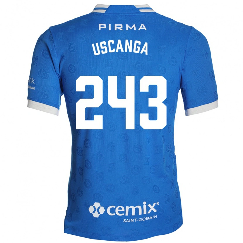 Danxen Enfant Maillot Rubén Uscanga #243 Bleu Blanc Rouge Tenues Domicile 2026/27 T-Shirt