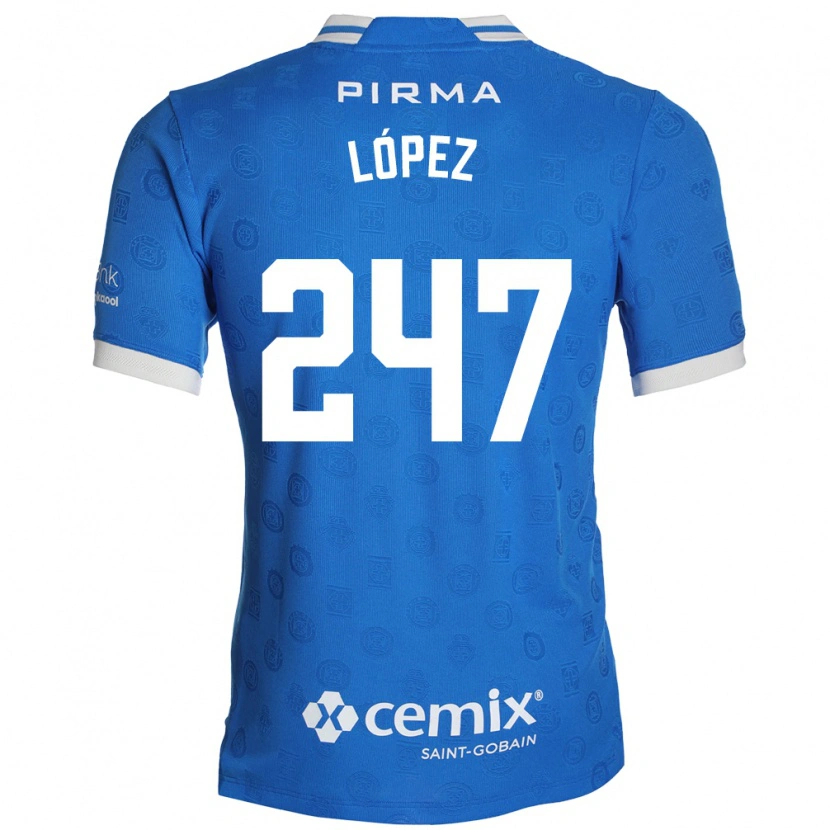 Danxen Enfant Maillot Santiago López #247 Bleu Blanc Rouge Tenues Domicile 2026/27 T-Shirt