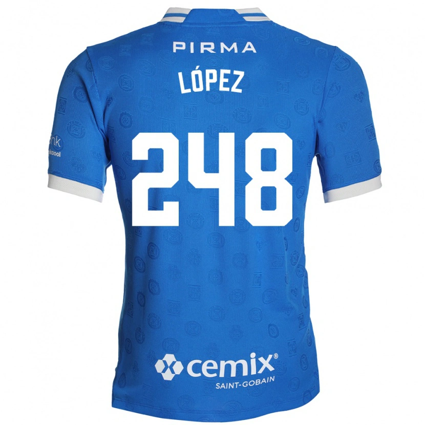 Danxen Enfant Maillot Ernesto López #248 Bleu Blanc Rouge Tenues Domicile 2026/27 T-Shirt