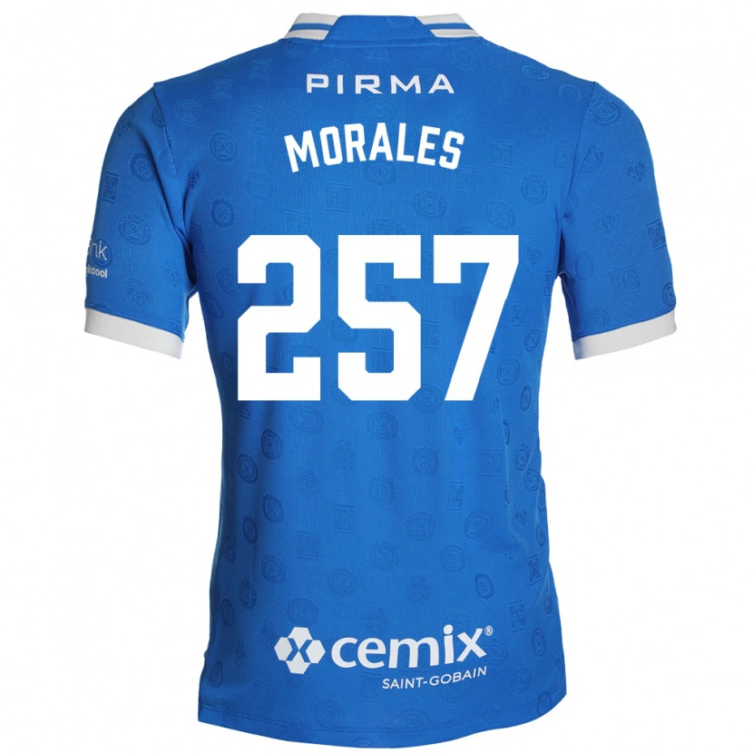Danxen Enfant Maillot Diego Morales #257 Bleu Blanc Rouge Tenues Domicile 2026/27 T-Shirt
