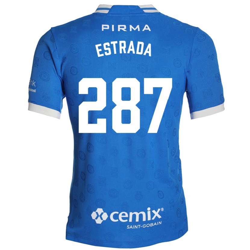 Danxen Enfant Maillot Hernán Estrada #287 Bleu Blanc Rouge Tenues Domicile 2026/27 T-Shirt