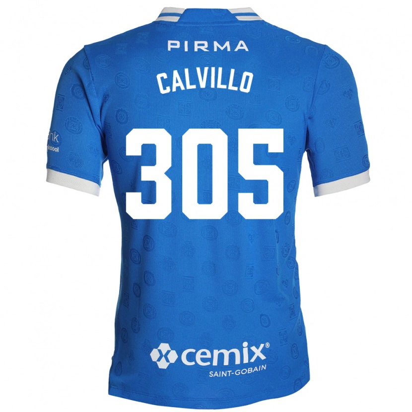 Danxen Enfant Maillot Carlos Calvillo #305 Bleu Blanc Rouge Tenues Domicile 2026/27 T-Shirt