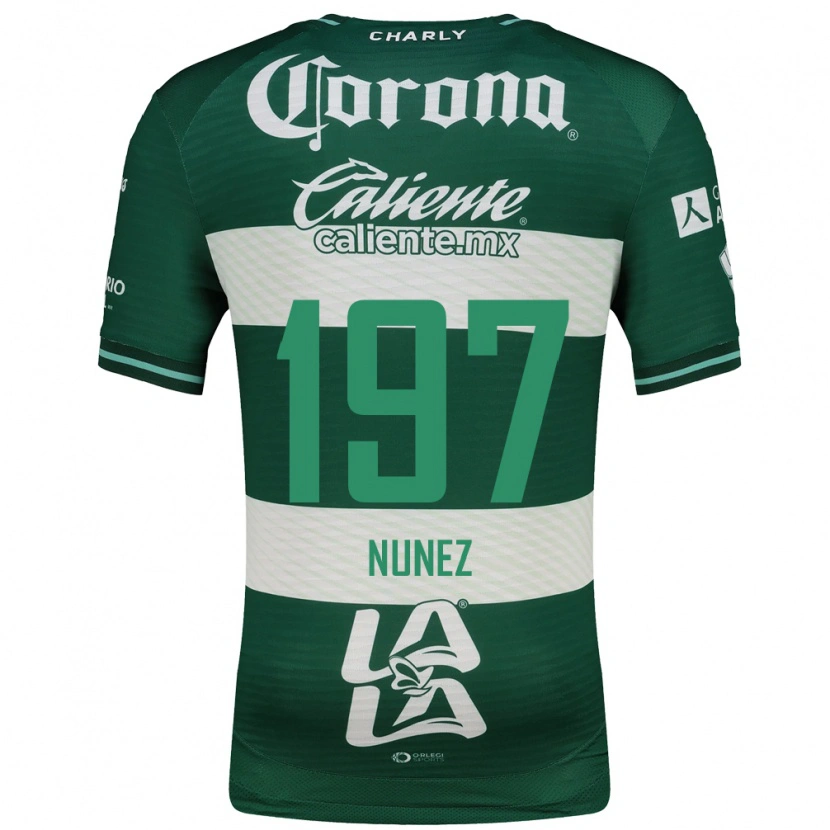 Danxen Enfant Maillot Kevin Núñez #197 Vert Blanc Tenues Domicile 2026/27 T-Shirt