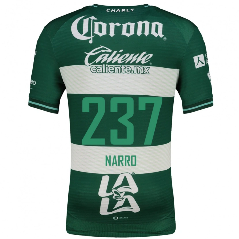 Danxen Enfant Maillot Ernesto Narro #237 Vert Blanc Tenues Domicile 2026/27 T-Shirt