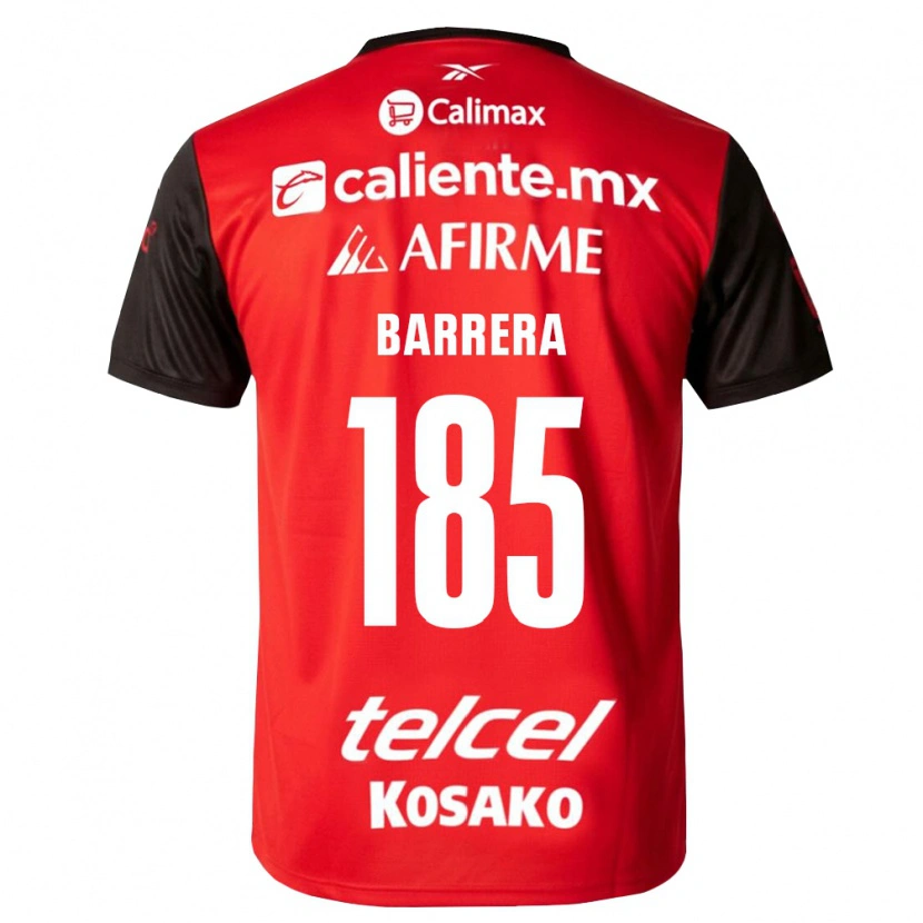 Danxen Enfant Maillot Geonathan Barrera #185 Noir Rouge Tenues Domicile 2026/27 T-Shirt