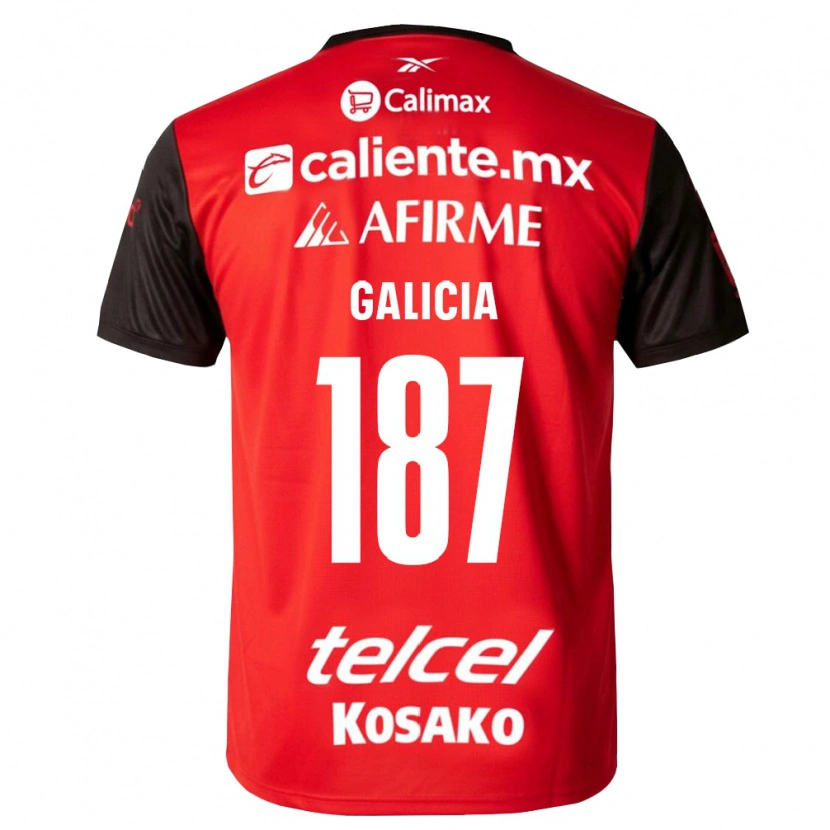 Danxen Enfant Maillot Carlos Galicia #187 Noir Rouge Tenues Domicile 2026/27 T-Shirt