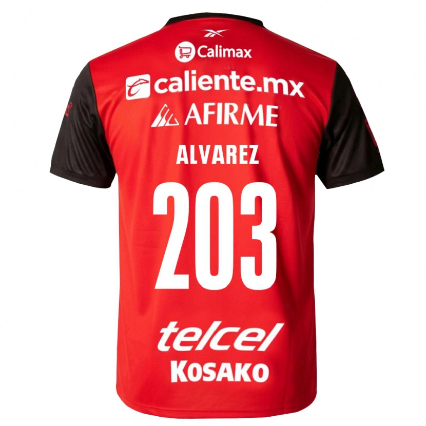 Danxen Enfant Maillot Jaime Álvarez #203 Noir Rouge Tenues Domicile 2026/27 T-Shirt